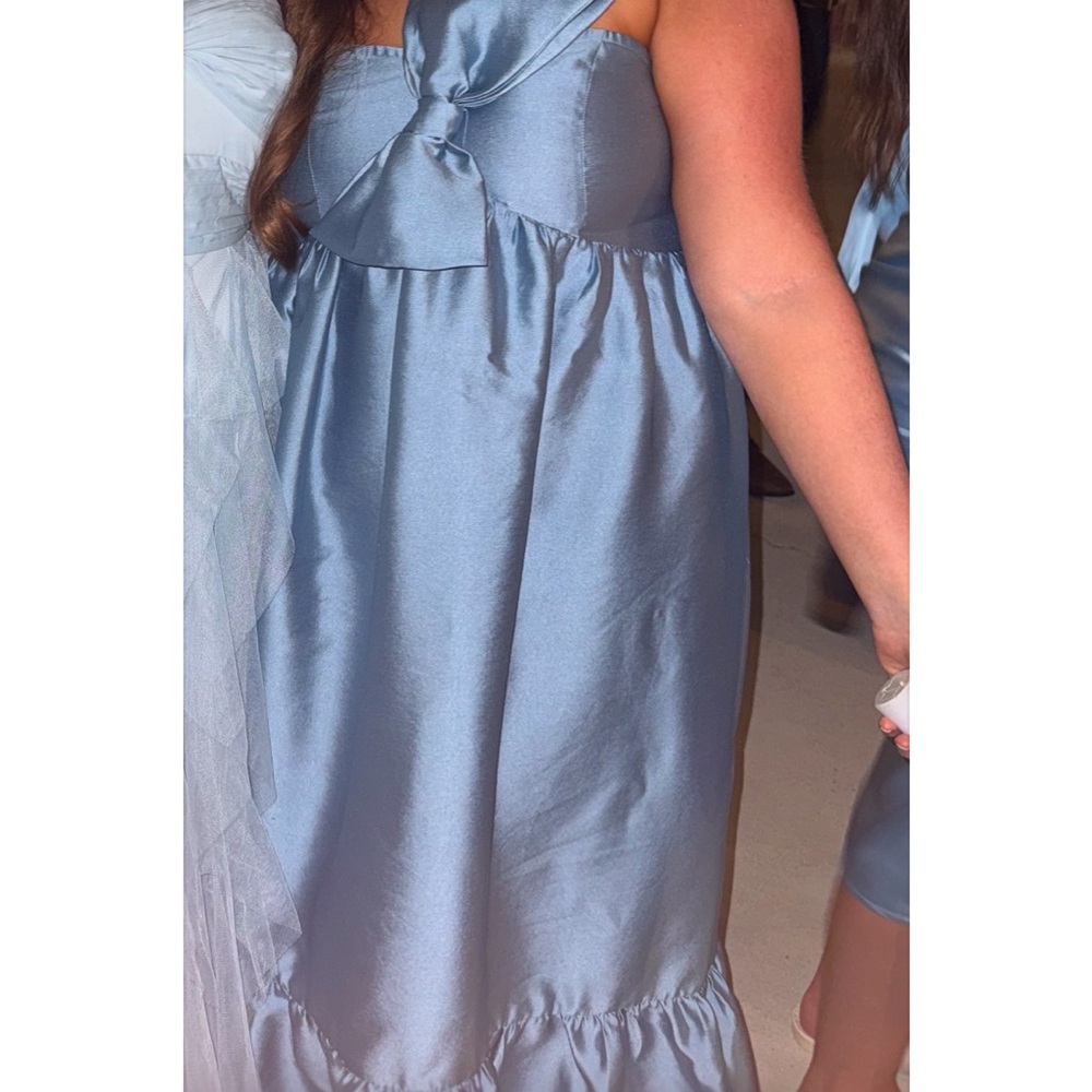 Elegant Blue Satin Dress